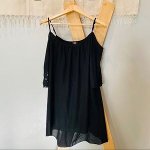 Open Shoulder Black Dress